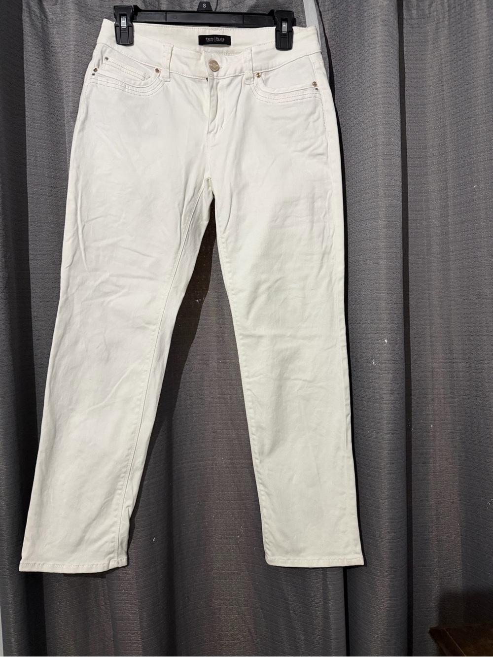 White House Black Market Slim Cropped White Ankle Jeans